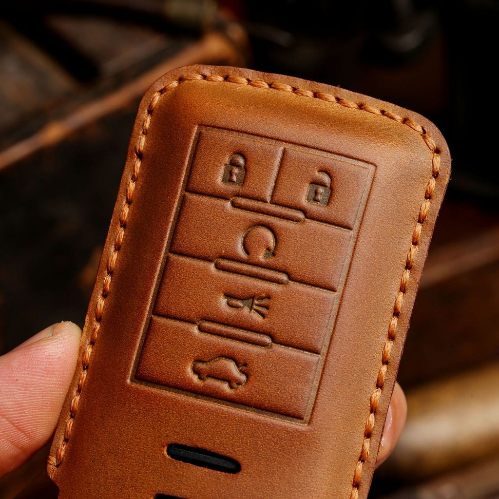 Cadillac Leder-Autoschlüsselhülle mit 4,5 Tasten