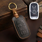 Carsine Dodge GMC Leather Car Key Cover 4,5,6 Button Black / 6 Button