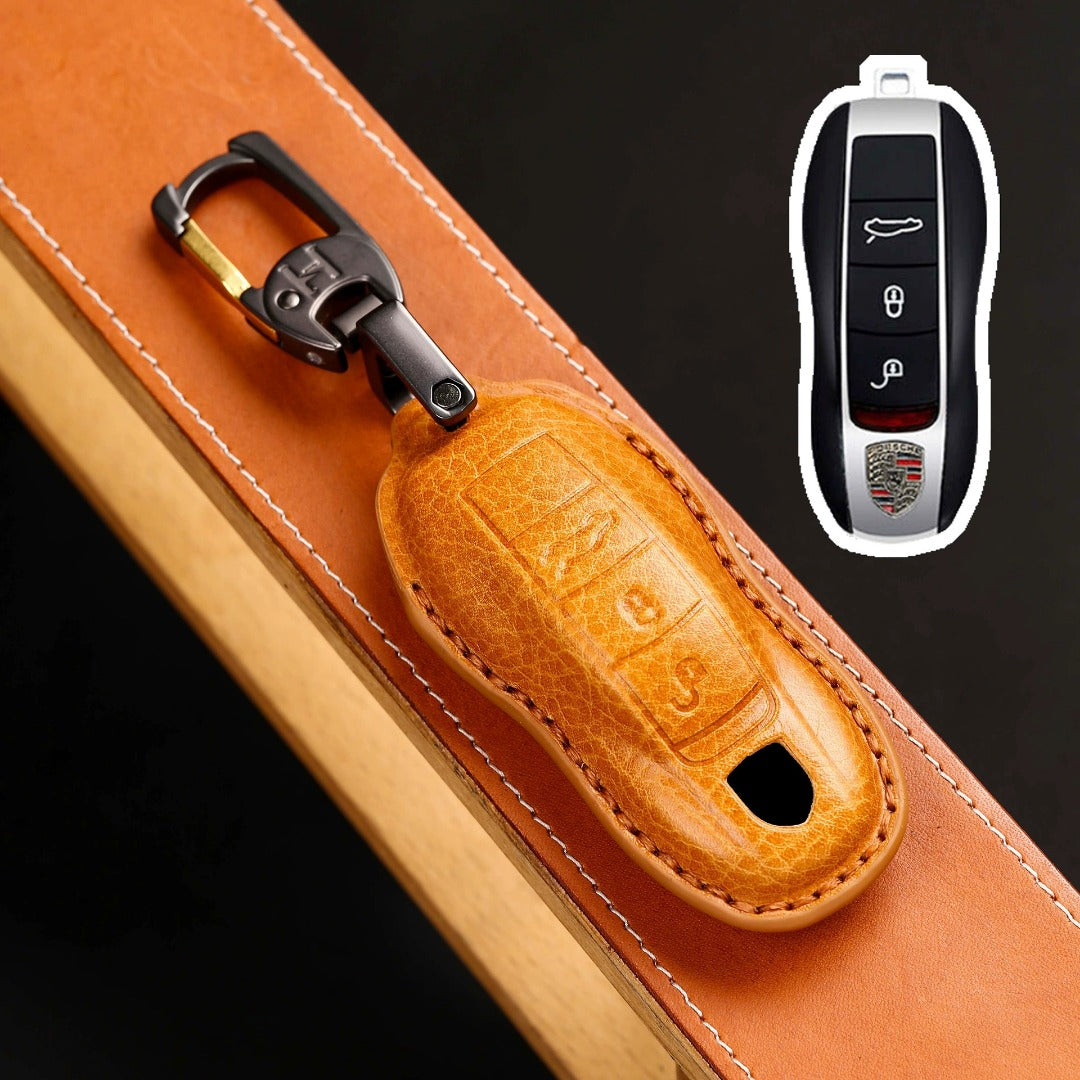 Porsche Key Fob Cover | Genuine Leather, Waterproof Design | Fits All Models