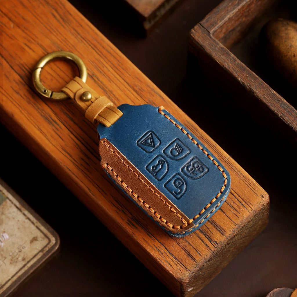 Étui à clés de voiture en cuir Land Rover Jaguar