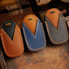 Carsine Hyundai Elantra Leather Car Key Cover 3 Button Black / 3 Button