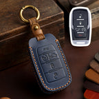 Carsine Dodge GMC Leather Car Key Cover 4,5,6 Button Blue / 5 Button