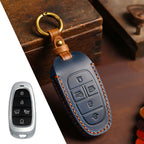 Carsine Hyundai STARIA SONATA Leather Car Key Cover 3,4,5,7 Button Blue / 5 Button