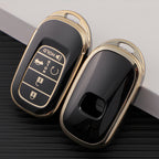 Carsine Golden Edge TPU key fob cover for Honda Fit Jazz City - front view