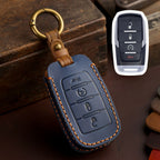 Carsine Dodge GMC Leather Car Key Cover 4,5,6 Button Blue / 4 Button