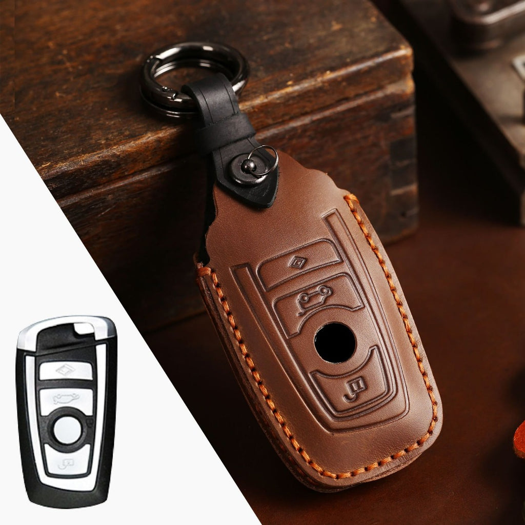 Étui de clé de voiture en cuir BMW 2 ou 3 boutons