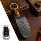 Carsine Hyundai STARIA SONATA Leather Car Key Cover 3,4,5,7 Button Black / 4 Button
