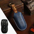 Carsine Ford Equator Leather Car Key Cover 4 Button Blue