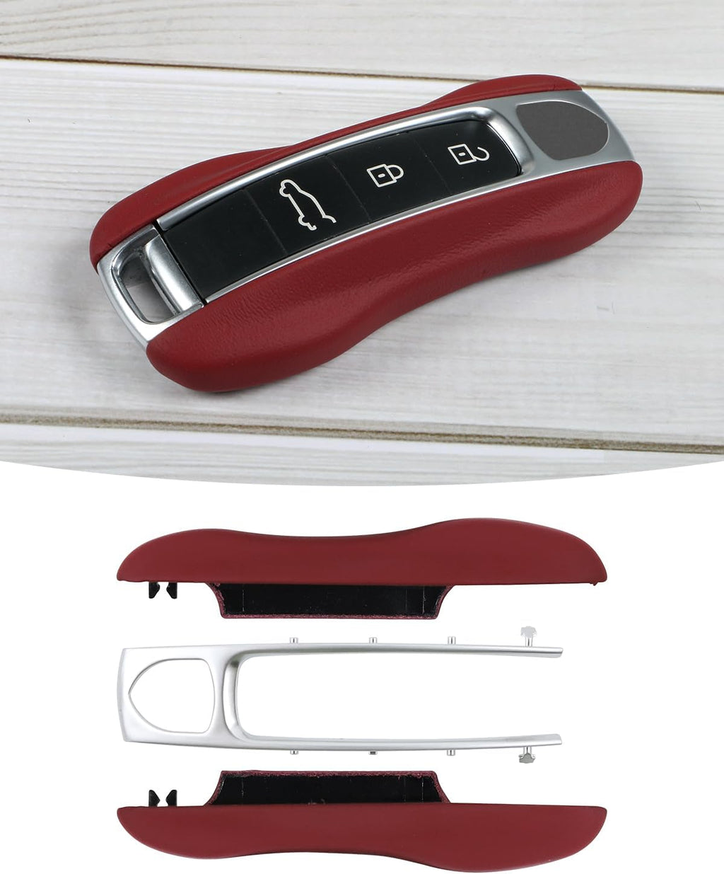 Étui en cuir pour clé Porsche 