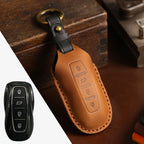 Carsine Ford Equator Leather Car Key Cover 4 Button Brown