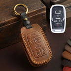 Carsine Dodge GMC Leather Car Key Cover 4,5,6 Button Brown / 6 Button