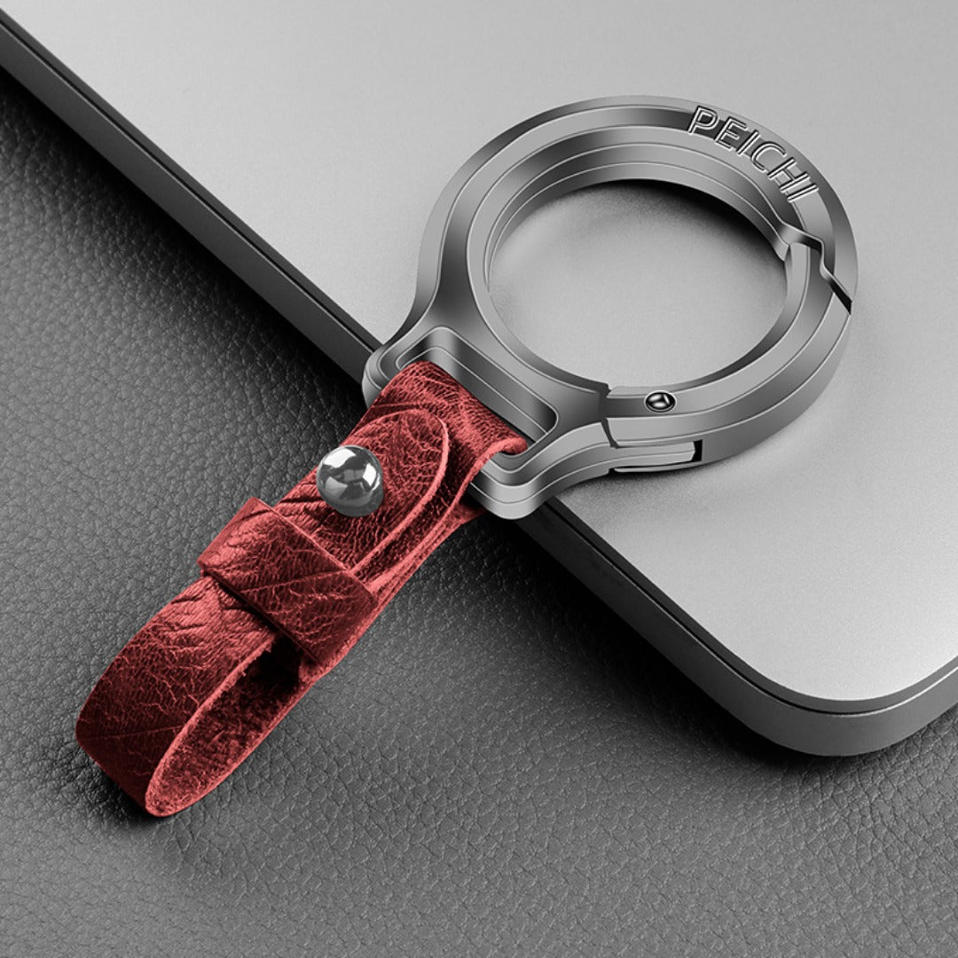 Schlüsselanhänger aus Rindsleder (Oberseite)