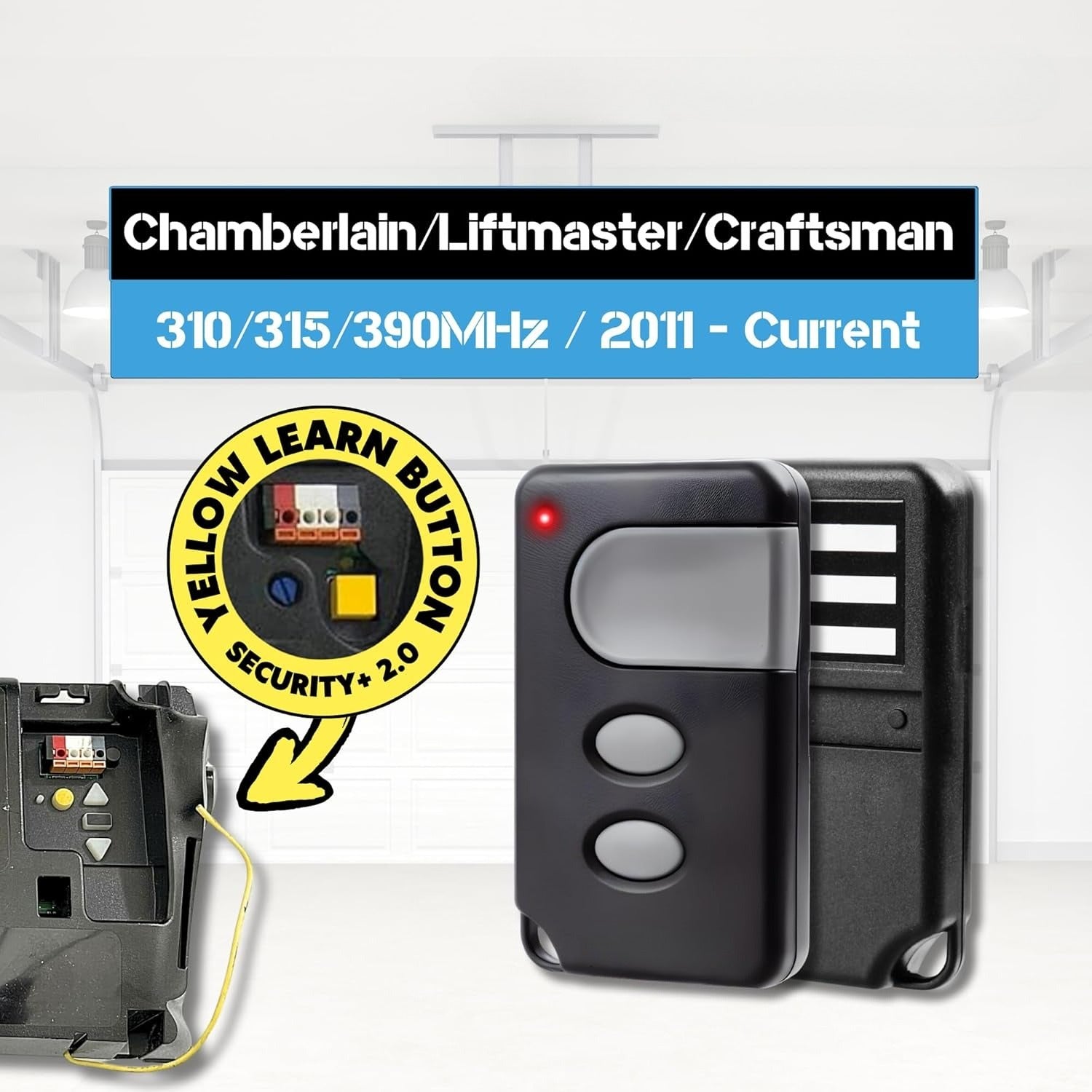 Carsine 891LM 893LM 893Max Chamberlain Craftsman Liftmaster Garage Door Opener Remote Replacement, 1993 to Present Garage Clicker, Universal Garage Door Opener Remote 1 button