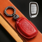 Carsine Hyundai Leather Car Key Cover 4 Button Red / 4 Button-A