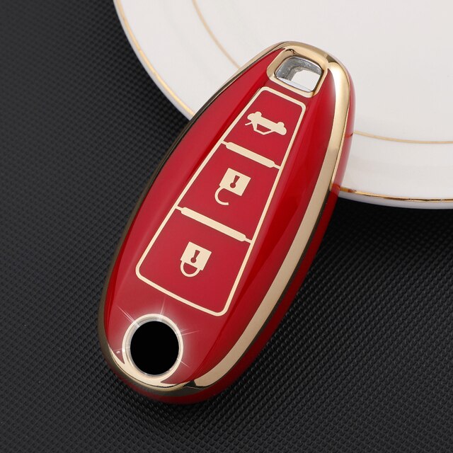 Carsine Suzuki Car Key Case Golden Edge Red / Key case