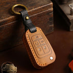 Carsine Buick Chevrolet Leather Car Key Cover 2,3,4,5 Button Black / 2 Button