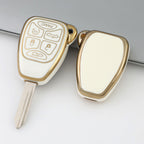 Carsine Jeep Dodge Chrysler Car Key Case Golden Edge White