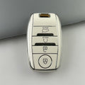 Carsine Kia Car Key Cover Silver Edge White / Key case