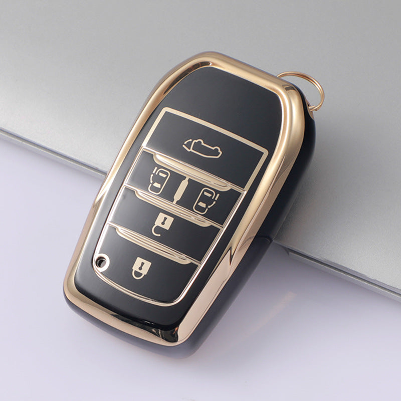 Carsine Toyota Car Key Case Golden Edge Black / Key case