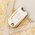 Carsine Honda Acura Car Key Case Golden Edge White / Key case