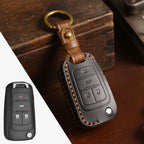 Carsine Buick Chevrolet Leather Car Key Cover 2,3,4,5 Button Black / 4 Button