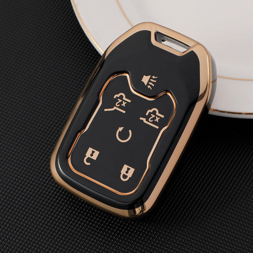 Carsine GMC Yukon Car Key Case Golden Edge Type A / Black / Key case