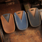 Étui de clé de voiture en cuir pour Hyundai IX35, Sonata 8 et Kia K2/K5 (3 ou 4 boutons)