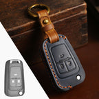 Carsine Buick Chevrolet Leather Car Key Cover 2,3,4,5 Button Blue / 3 Button