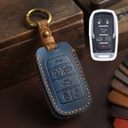Carsine Dodge GMC Leather Car Key Cover 4,5,6 Button Blue / 6 Button