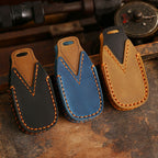 Ford EcoSport Focus Leder-Autoschlüsselhülle mit 3 Tasten