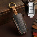 Carsine Volkswagen Magotan B7 CC Leather Car Key Cover 3 Button Black
