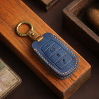 Carsine Dodge GMC Leather Car Key Cover 4,5,6 Button Black / 4 Button