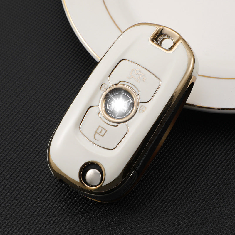 Carsine Buick Car Key Case Golden Edge White / Key case