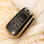 Carsine Chevrolet Holden Buick Vauxhall Car Key Case Golden Edge Black / Key case