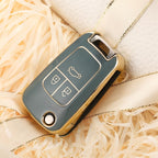 Carsine Chevrolet Holden Buick Vauxhall Car Key Case Golden Edge Grey / Key case