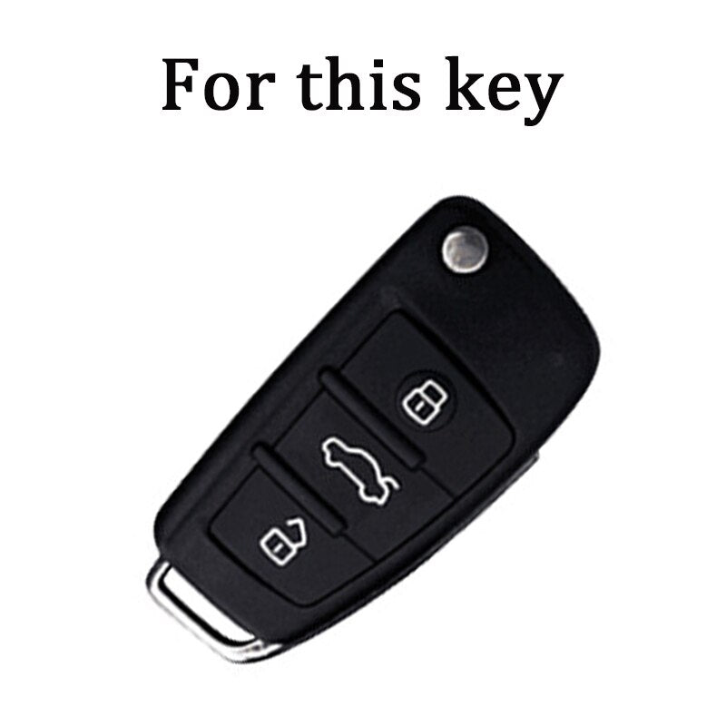 Carsine Audi Car Key Cover Silver Edge