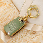 Carsine Chevrolet Holden Buick Vauxhall Car Key Case Golden Edge Green / Key case + O chain